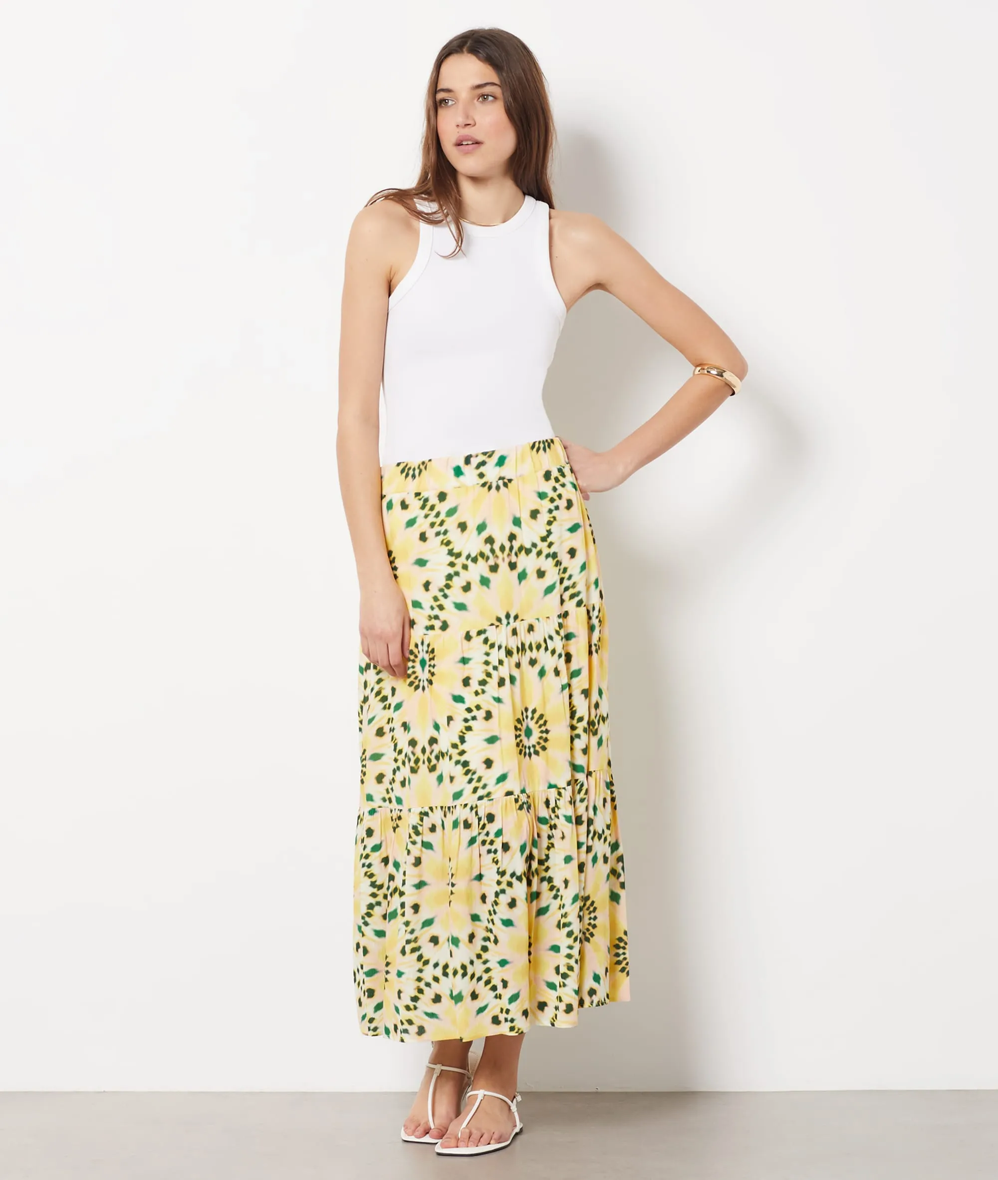 Falda vaporosa estampada VALENTINE JAUNE VIF - ETAM