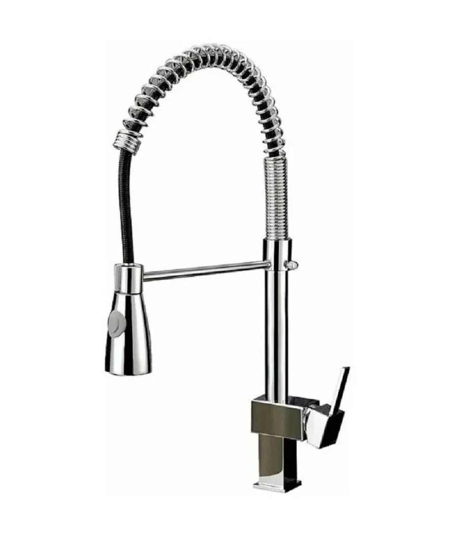 FREGADERO GRIFO MEZCLADOR DISEÑO CUADRADO DUCHA DE MANO 59592
