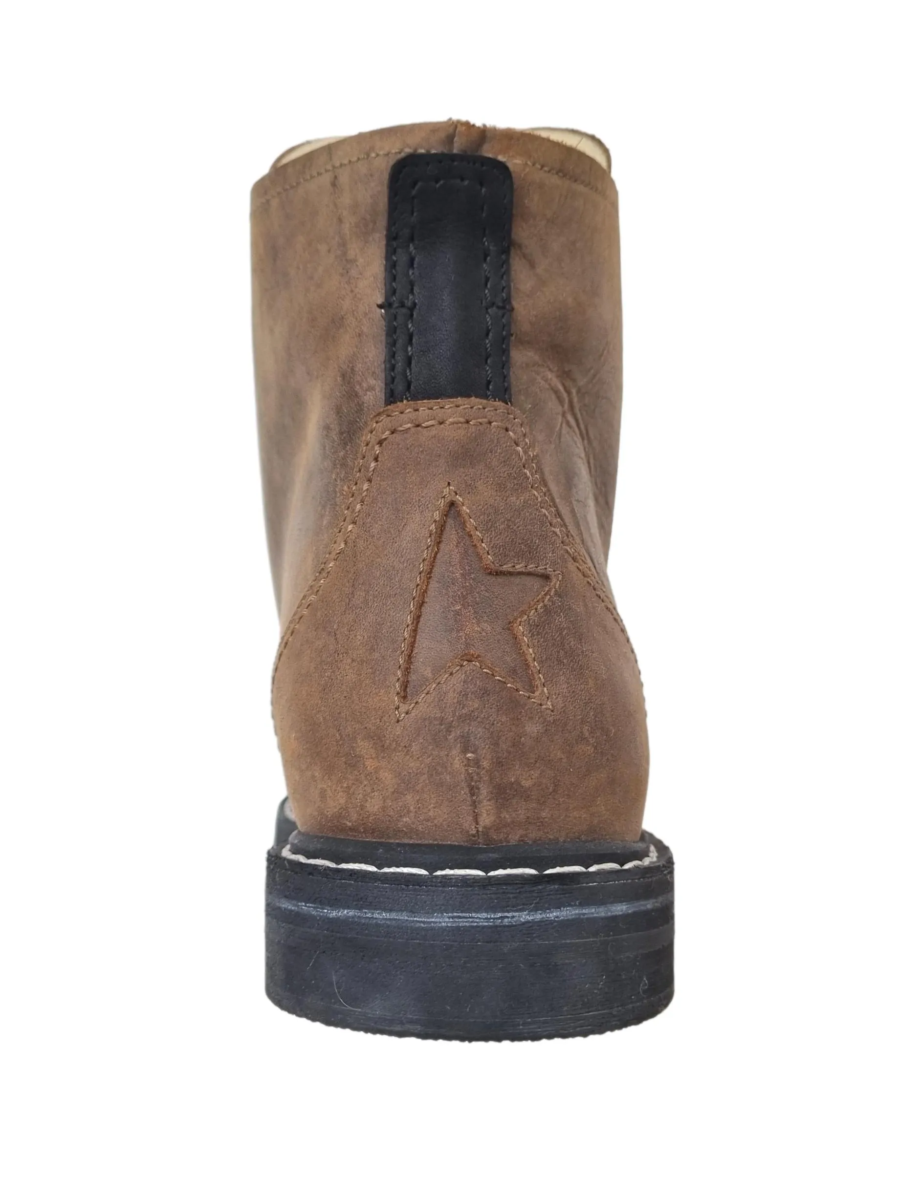 GOLDEN GOOSE vintage bota media caña para hombre ELE 55100 marrón