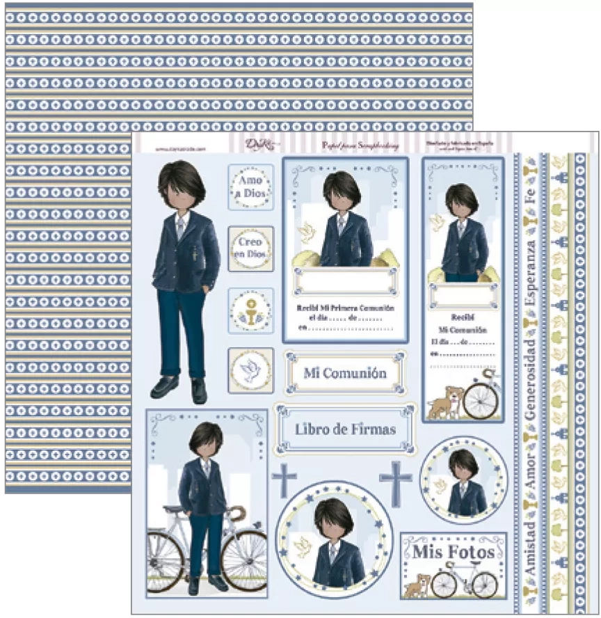 Papel SCP-244 Niño traje azul 30x30cm Dayka